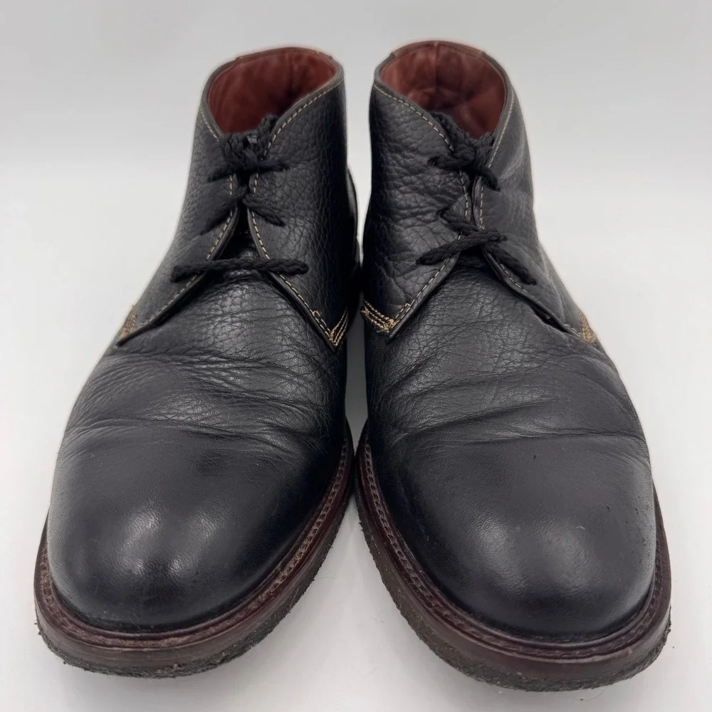 Johnston & Murphy Black Leather Copeland Chukka Boots Memory Foam Size 9M